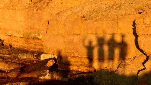 Rock formation on wall