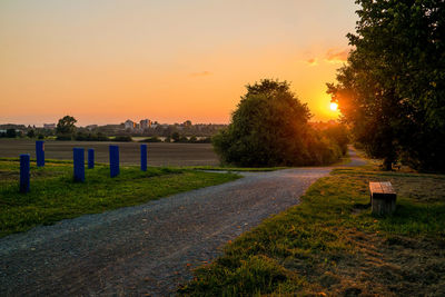 Scenic view of landscape against sky during sunset