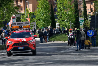 People on street in city