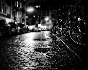 Cars on wet road in rainy season