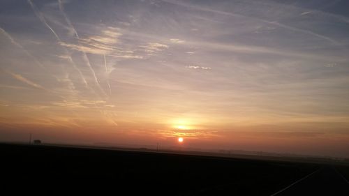 Scenic view of sunset over sea