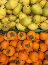 High angle view of fruits for sale at market stall