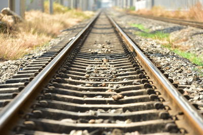 Surface level of railroad tracks