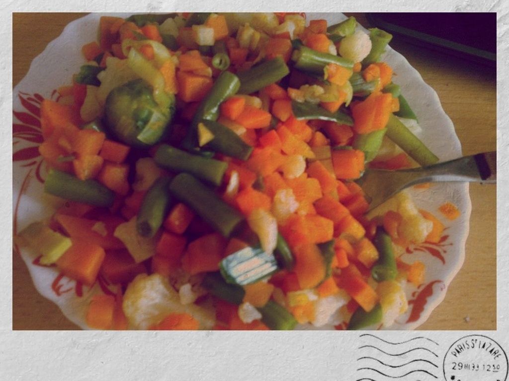 food and drink, food, indoors, freshness, transfer print, healthy eating, vegetable, still life, auto post production filter, close-up, salad, high angle view, table, tomato, ready-to-eat, plate, meal, carrot, variation, slice