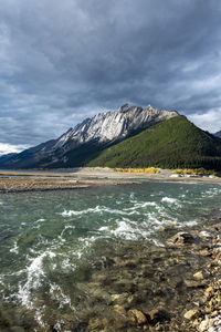 Scenic view of mountains against sky