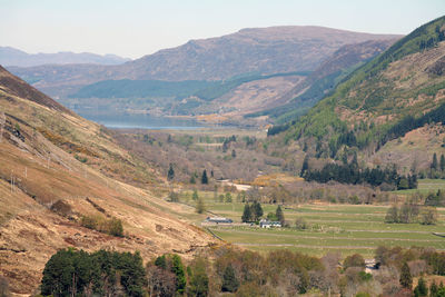 Scenic view of landscape and mountains