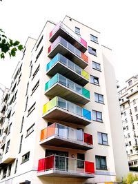 Low angle view of residential building against sky