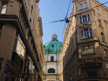 Low angle view of buildings against sky