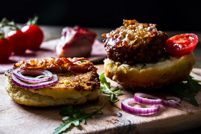 Close-up of breakfast on table