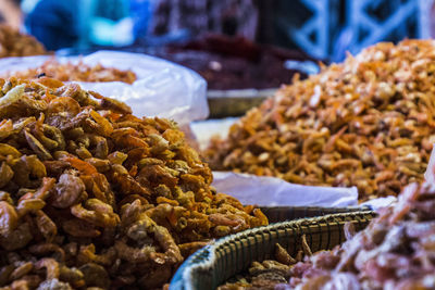 Close-up of bread for sale at market stall