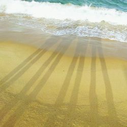 Waves splashing on shore