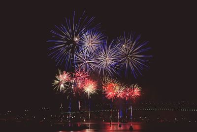Low angle view of firework display