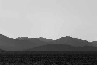 Scenic view of mountains against clear sky