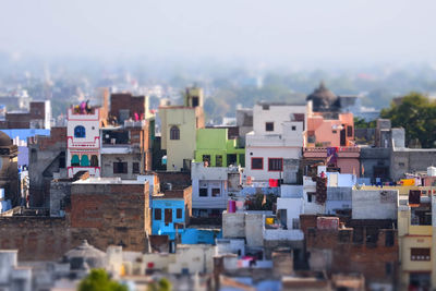 Tilt-shift image of cityscape