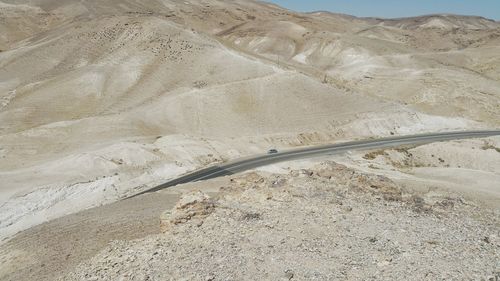 Wide angle of desert road
