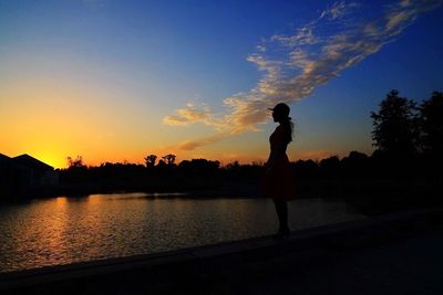 Scenic view of sea at sunset