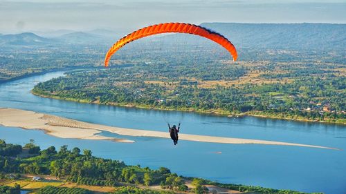 Person paragliding