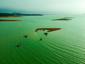 High angle view of sea against sky