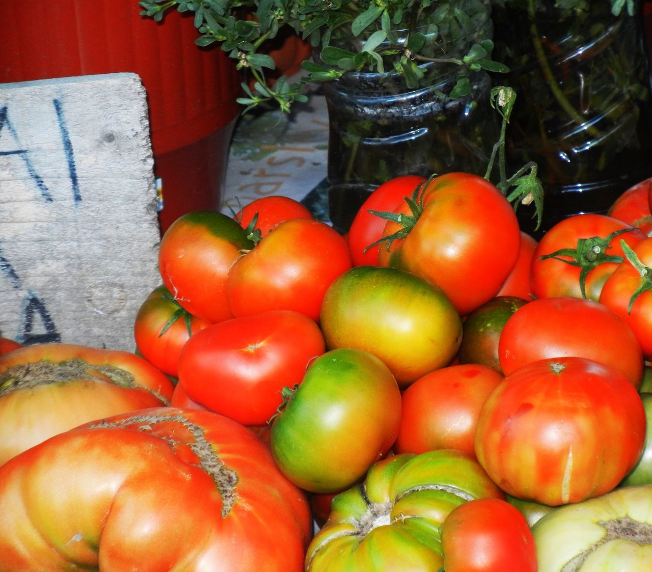 CLOSE-UP OF TOMATOES FOR SALE