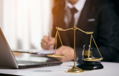 Close-up of laptop on table