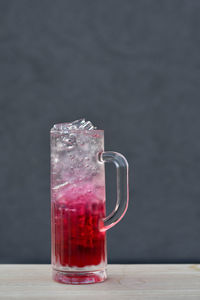 Close-up of drink in glass on table