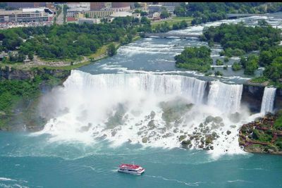 Scenic view of waterfall