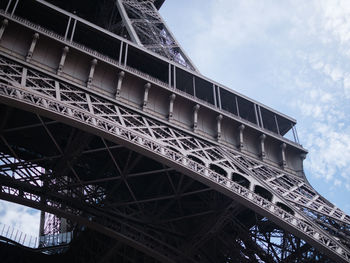 Low angle view of eiffel tower