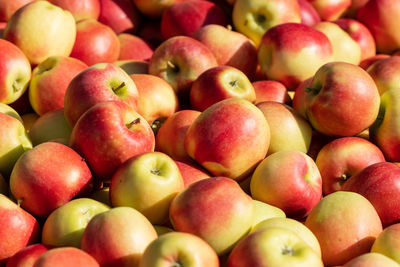 Full frame shot of apples at market stall