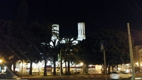 Illuminated street light at night