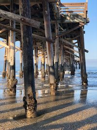 View of pier on beach