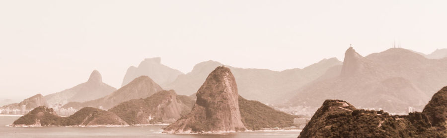 Scenic view of mountains against clear sky