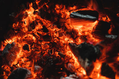 Close-up of bonfire