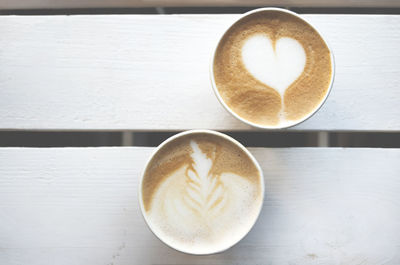 Close-up of coffee cup on table