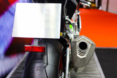 Close-up of motor cycle tail light