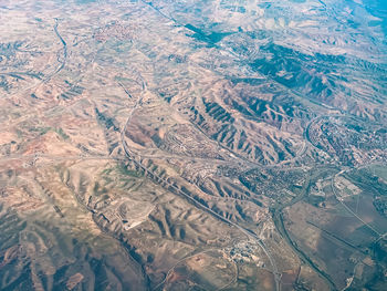 High angle view of dramatic landscape