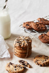 Close-up of cookies on table