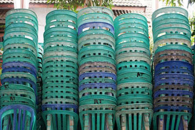 Plastic chairs that are usually provided at weddings in indonesia