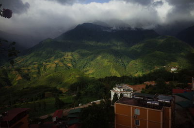 Scenic view of mountains against sky