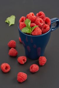 Close-up of strawberries in bowl