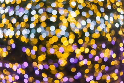 Defocused image of illuminated lights at night