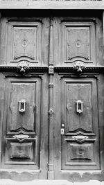 Closed door of old building