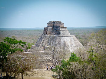 Ancient temple against clear sky