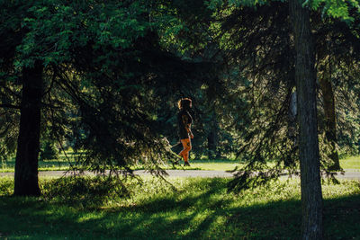 Young woman in park