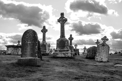 Clonmacnoise against sky