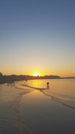 Scenic view of sunset over sea