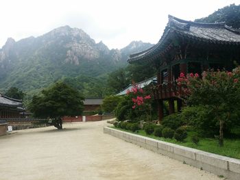 View of traditional building against clear sky