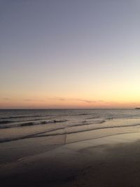 Scenic view of sea at sunset