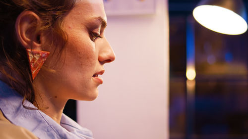 Close-up of young woman