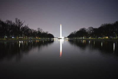 View of lake at night