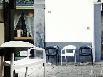 Chairs and table in office